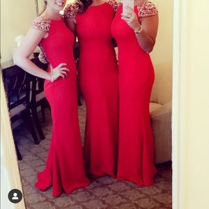 Pronovias Formal Wear Gown - Red, Size 4,
